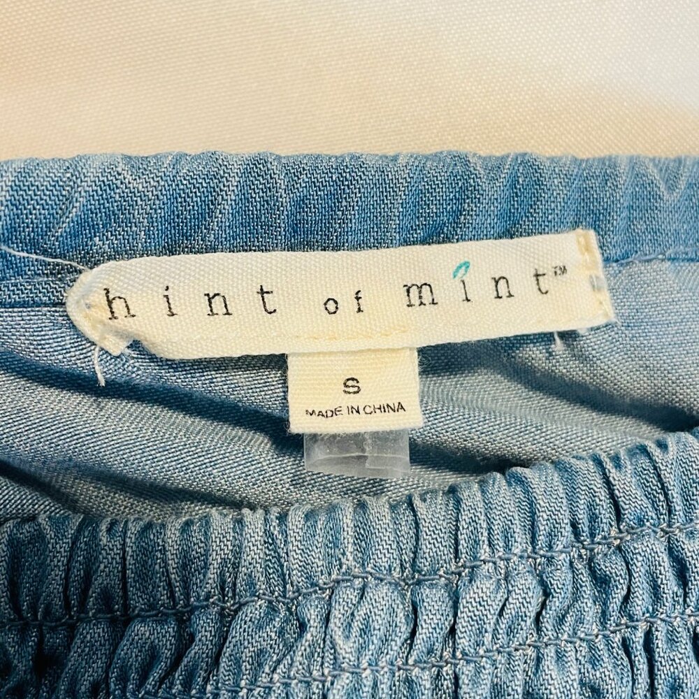 Hint Of Mint Women's Blue Boho Dress Small Lace Over Thin Blue Denim - Picture 5 of 8